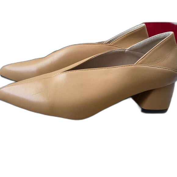 Women's Mid Heel Pointed Pump with block heel size 43 - Picture 2 of 6